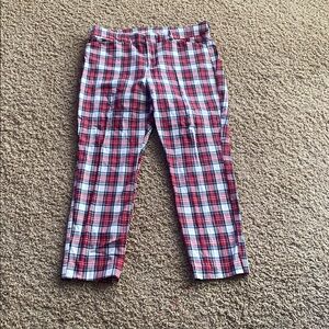 Old Navy Women Plaid Pants - Red and White